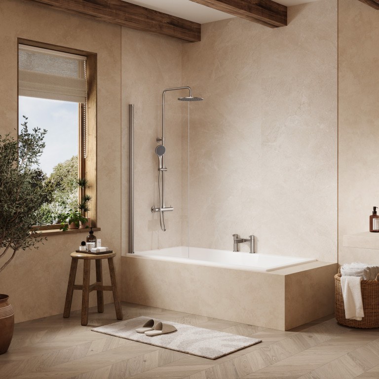 MB2 Single Square Brushed Nickel